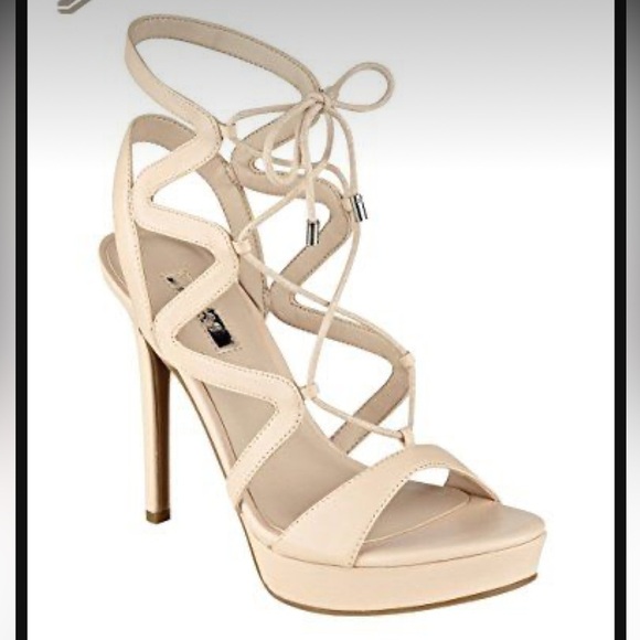 Guess Women's Aurela3 Platform Dress Leather Sandal Size 5.5​ - Picture 1 of 9
